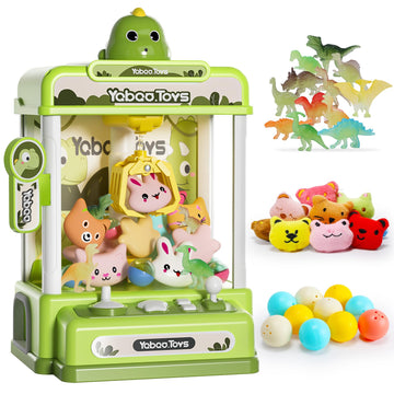 Skirfy Dinosaur Claw Machines,Electronic Arcade Game Vending Machine With Adjustable Sound& 32Pcs Mini Prizes,Candy Grabber Priz