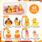 48 Pcs Thanksgiving Mini Resin Ducks  Tiny Miniature Turkey Ducks Figurines  Novelty Thanksgiving Tiny Turkey Ducks for Party Favors Gift Decoration