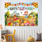 LDWLYW Fall Pumpkin Patch Backdrop Banner Large Happy Fall Backdrop Banners for Inside Outside Kids Autumn Harvest Pumpkin Patch