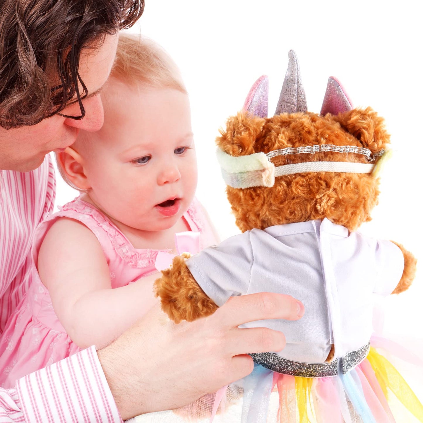 Set Of 2 Summer Teddy Bear Clothes Cap & Gow Outfit Fits Make Your Own Most 14'' - 18'' Bear Plush Stuffed Animal Outfit Pet Dog