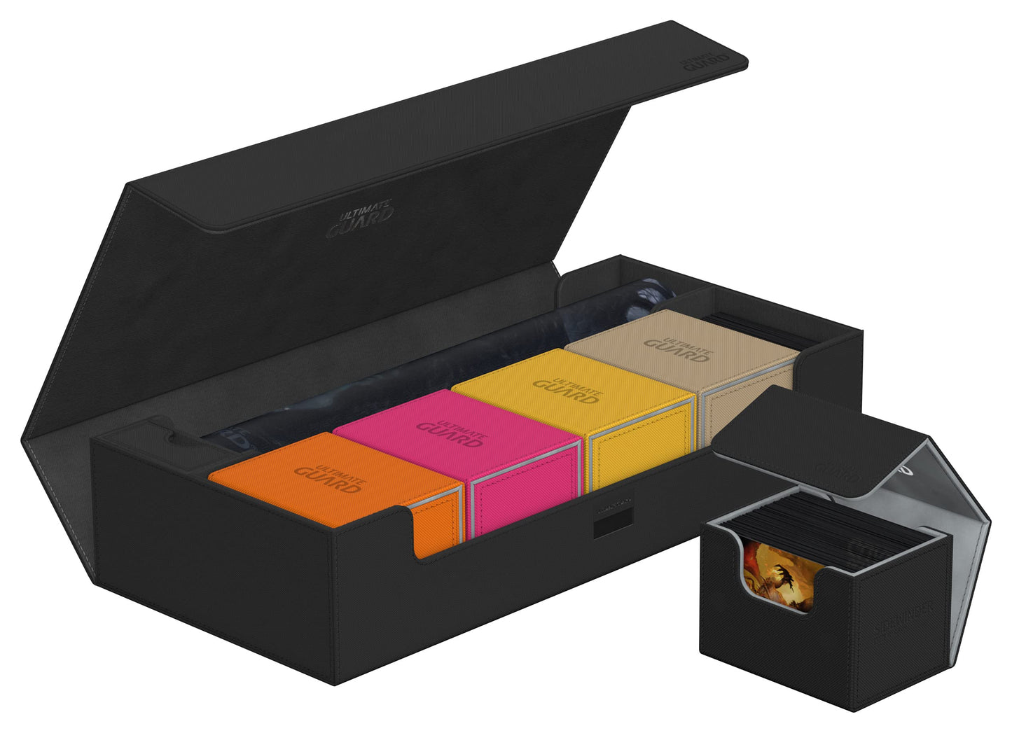 Ultimate Guard Superhive 550+, Deck Case For 550 Double-Sleeved Tcg Cards, Black, Compatible With Boulders, Magnetic Closure & M