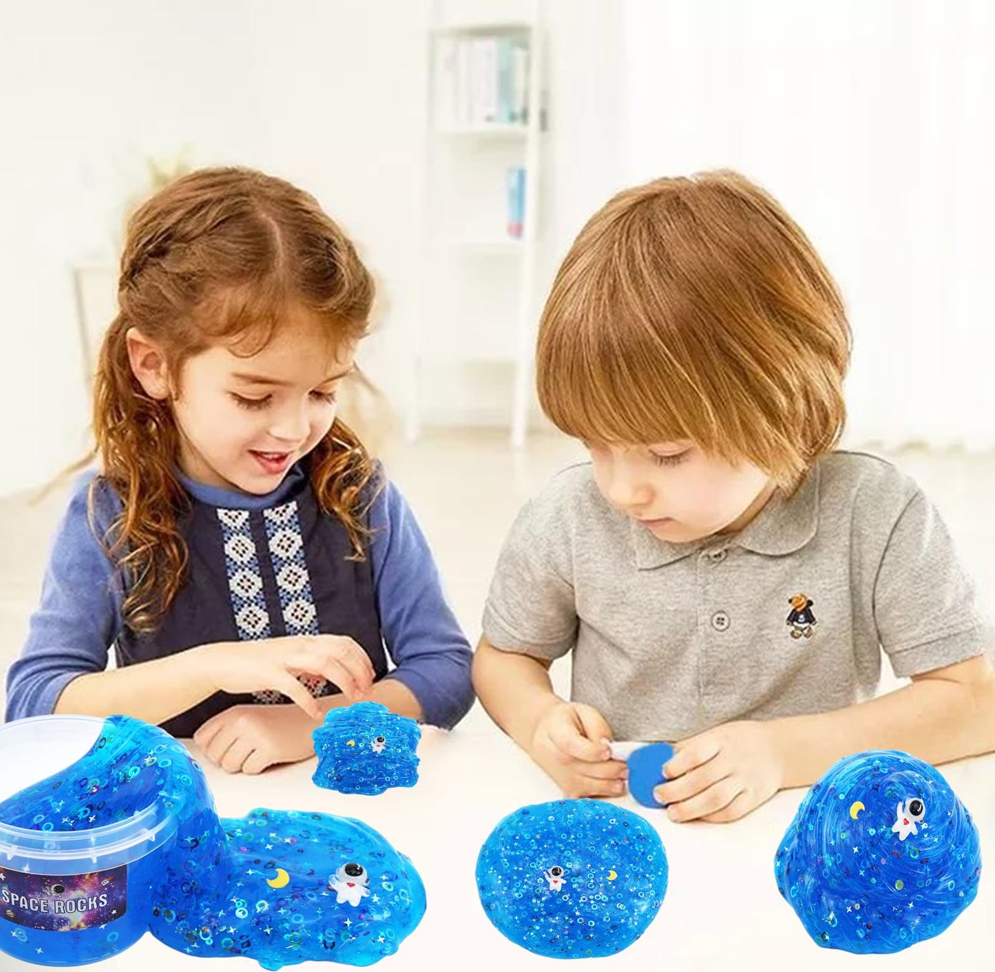 Blue Sky Space Rocks Scented Crunchy Slime,Galaxy Slime Super Soft And Non-Sticky, Great For Birthday Gifts For Girl And Boys Sl