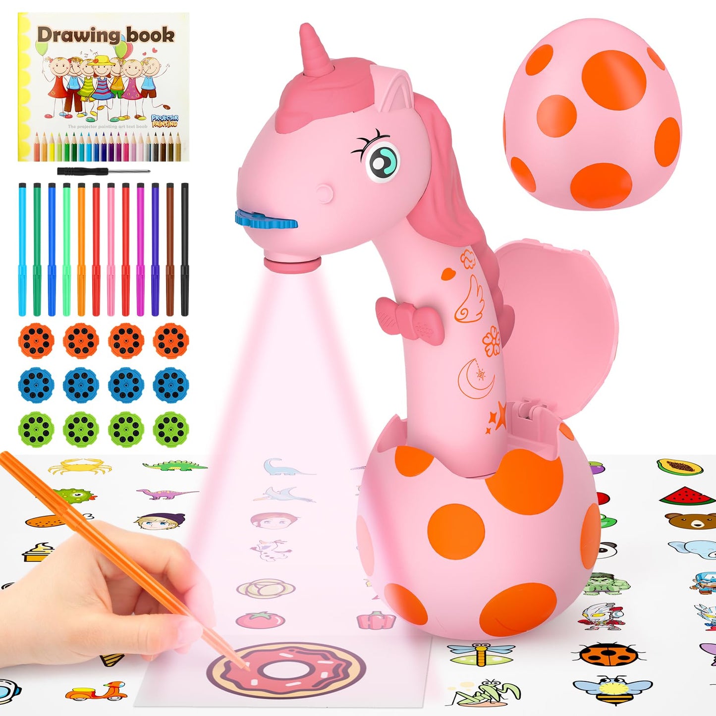 KETIEE Unicorn Drawing Projector Toys for Ages 5-7: Tracing and Drawing Projector for Kids with Cute Unicorn Look, Smart Art Ske