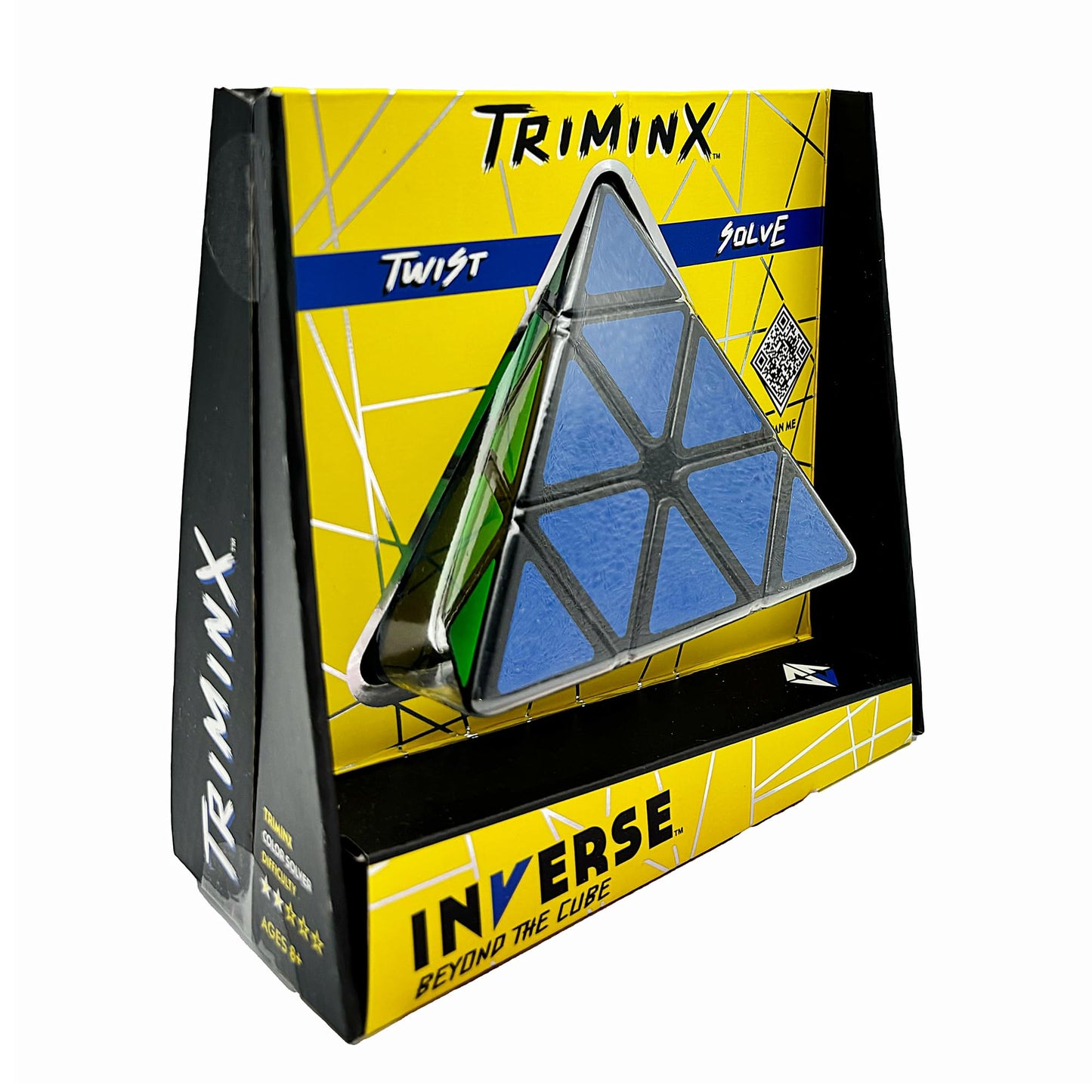 Project Genius Inverse Triminx Puzzle - Easy Level, Triangular Shape, Plastic, Model TW002, Fun Décor & Gift for Ages 8+