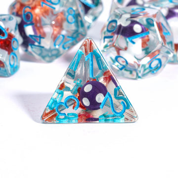 UDIXI 7PCS Polyhedral DND Dice, D&D Dice Set Filled with Mushroom and Flower for Role Playing Dice Games as DND RPG MTG Table Ga