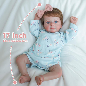 Lifelike Reborn Baby Dolls Girl - Felicia, 17-Inch Realistic-Newborn Baby Dolls With Weighted Soft Cloth Body, Real Life Cute Re