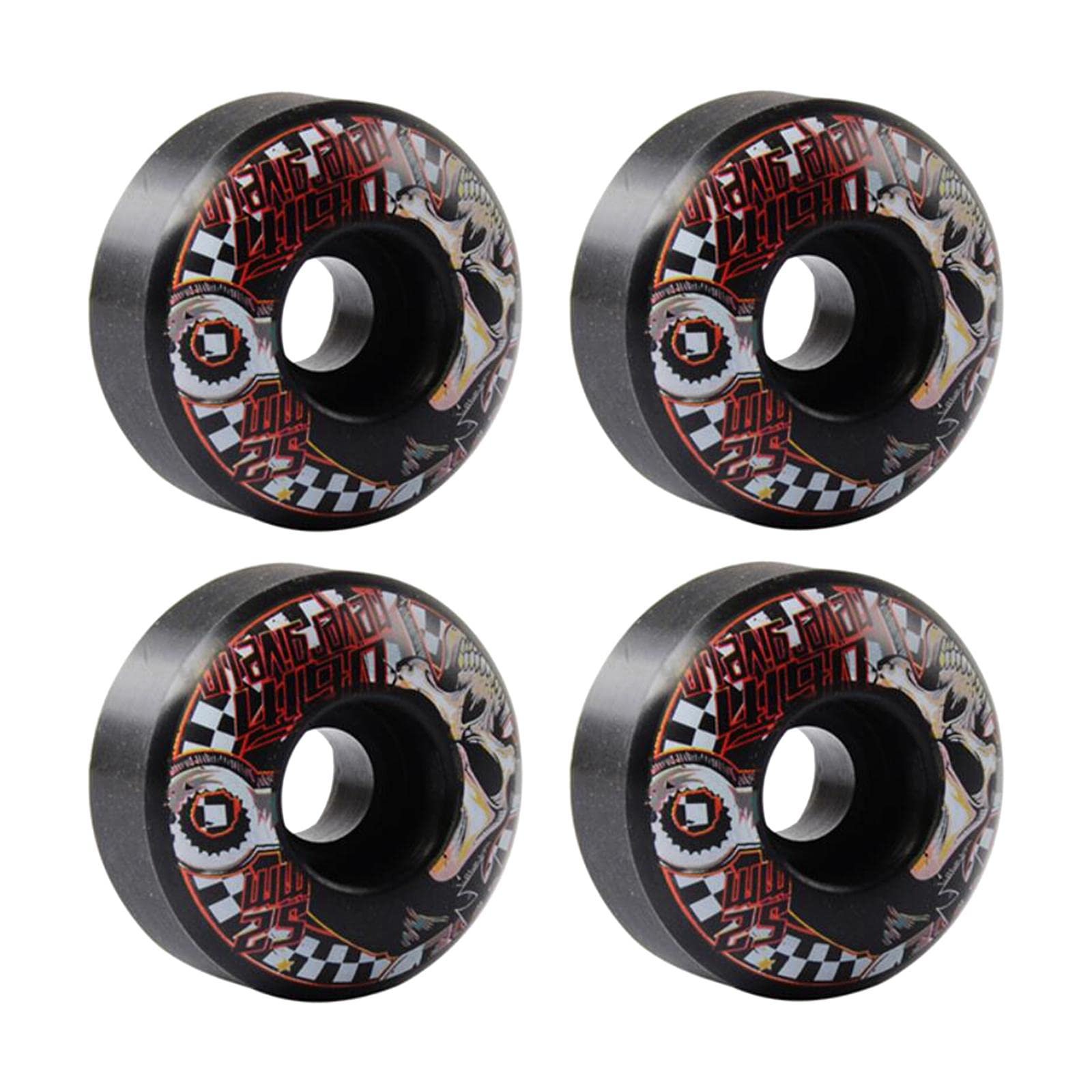 UJEAVETTE 4Pcs 51D Skateboard Wheels 52x30mm NonSlip Skate Board Cruiser Roller Parts
