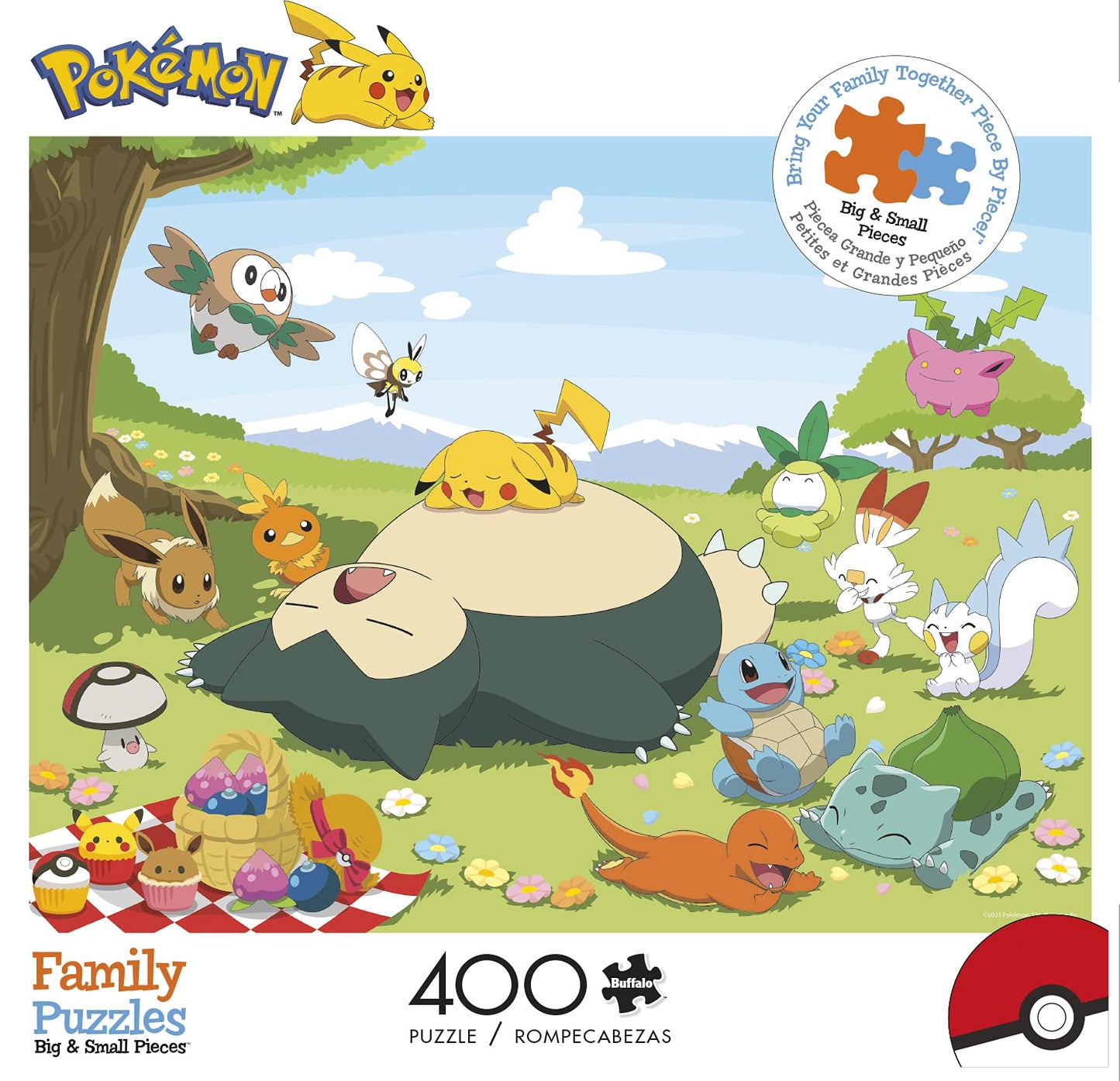 Buffalo Games Pokemon Picnic 400 Piece Jigsaw Puzzle - Large Multicolor Paper Puzzle for Family Game Nights, Model 22001