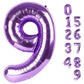 40 Inch Large 9 Balloon Purple Number Balloons, Butterfly Birthday Decorations, Foil Mylar Balloons For 9 19 29 Coraline Birthda
