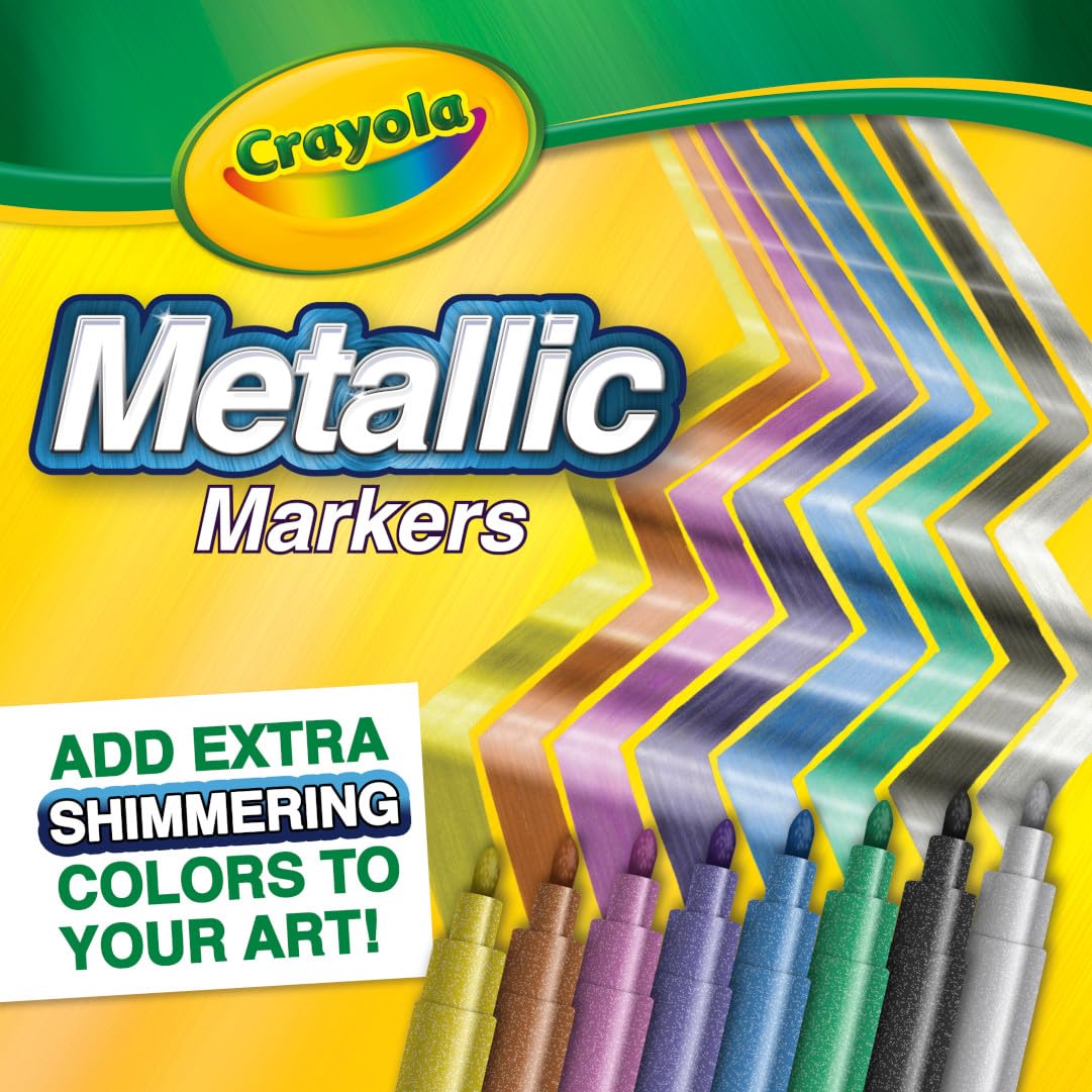 Crayola Metallic Markers, Art Supplies, 8 Count, Colors May Vary