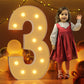 Imprsv 4Ft Marquee Numbers, Light Up Numbers Letters, Mosaic Numbers For Balloons, Gaint Marquee Numbers, Number 3 Balloon For 1
