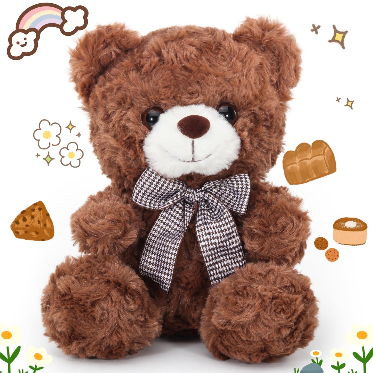 Vanlinny New Teddy Bear Stuffed Animal, Valentines Day Gifts For Kids Her Him Girlfriend Boyfriend, 8 Soft Stuffed Bear Plush To