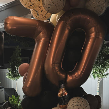 Dark Brown 7 Balloon, Coffee Brown Number Balloons 40 Inch, 7Th Chocolate Brown Birthday Decorations For Kids Girls Boys, Brown