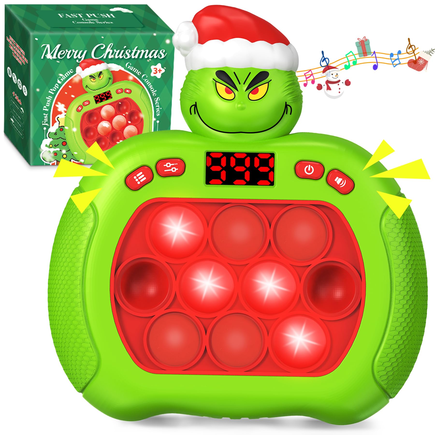 Christmas Pop Push Game Fidget Console Toys For Kids Adults,Quick Push Pop Bubble Up Gifts For Christmas Stocking Stuffers,Handh