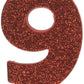 Amscan 9 Glitter Numeral Candle, 3 1/4, Red