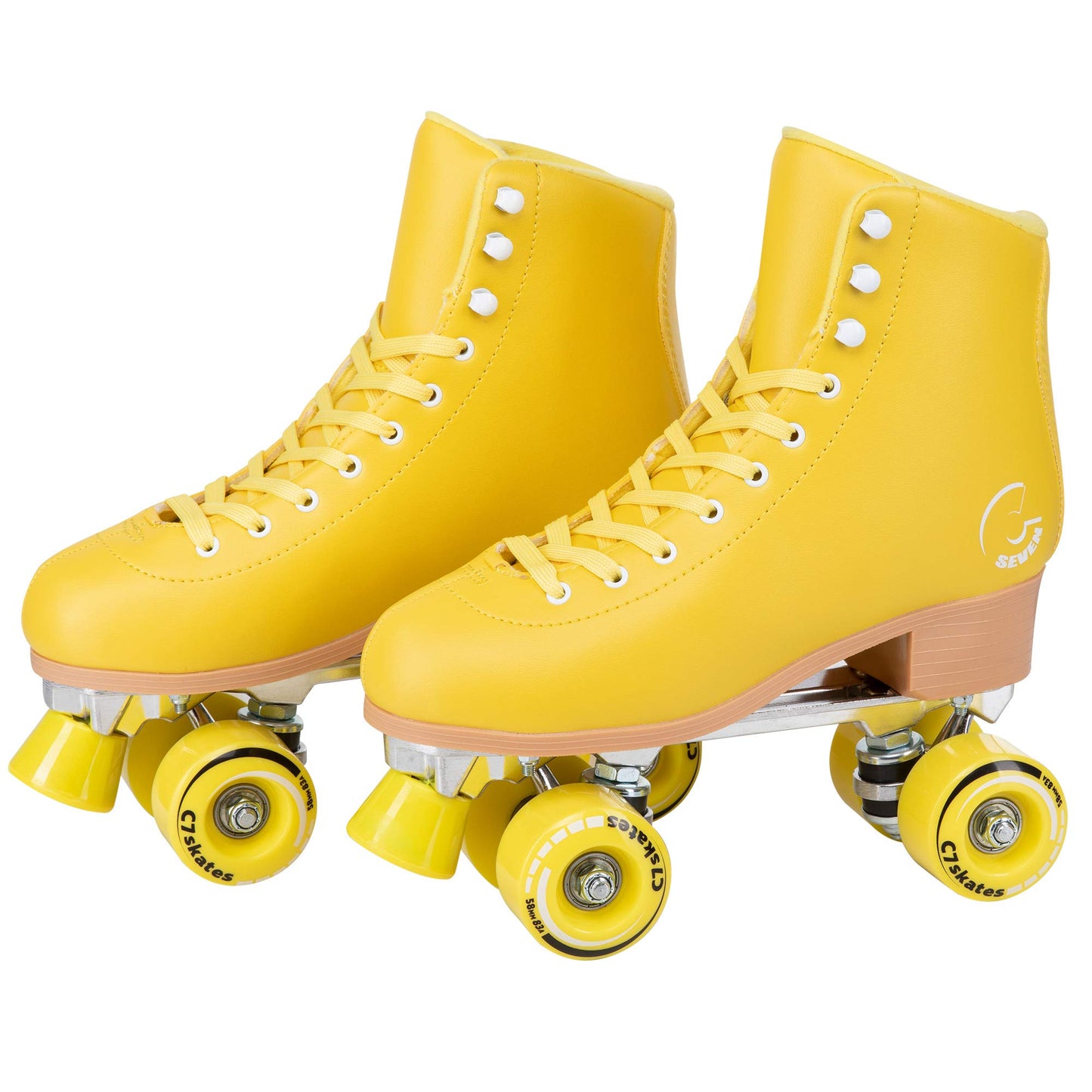 C SEVEN C7skates Cute Roller Skates for Girls and Adults (Lemonpop, Womens 11 / Mens 10)