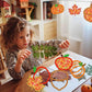 Zliisang 24PCS Make You Own Fall Crafts Kit Bulk Maple Leaves Pumpkin Apple Acorn Paper Suncatchers DIY Kit for Autumn Thanksgiv