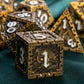 ARUOHHA DND Metal Dice Set Dragon Design D&D Dice Set with Gift Box, Antique Gold D+D Polyhedral Dice for Dungeons and Dragons R