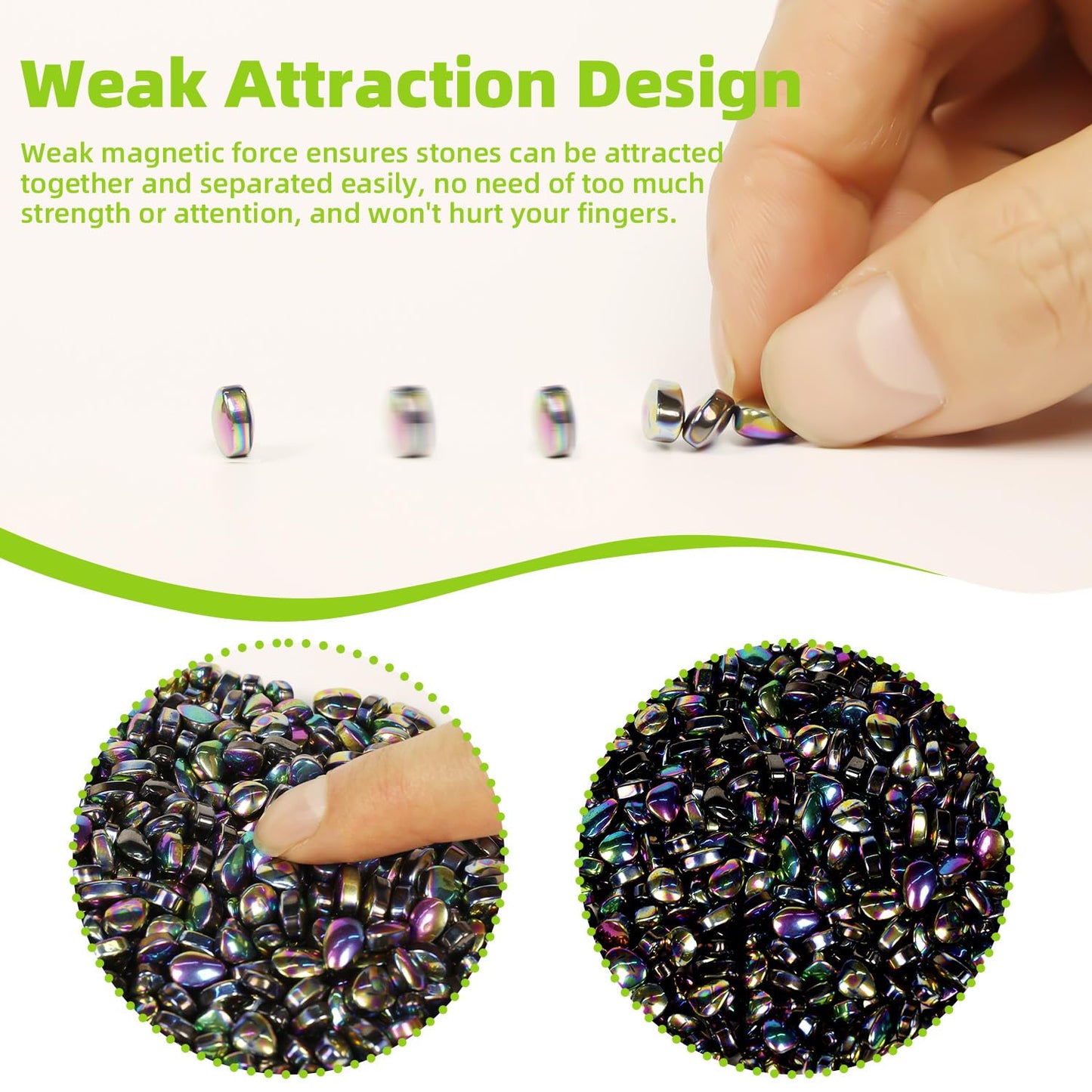 Caturledas 600 Pcs Ferrite Putty Stones, Fidget Toys Rocks For Office Stress Anxiety Relief, Executive Desk Toys For Men Women A