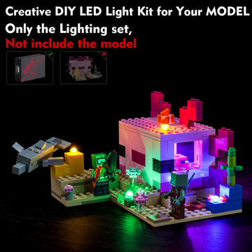 Locolee Led Light Kit Compatible With Lego The Axolotl House 21247, Minecraft Lighting Set Compatible With Lego 21247 (No Model)