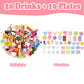 150Pcs Miniature Food Drinks Bottles Dollhouse Accessories 1:12 Mini Stuff Things Toy Set Dollhouse Pretend Kitchen Play Game Ti