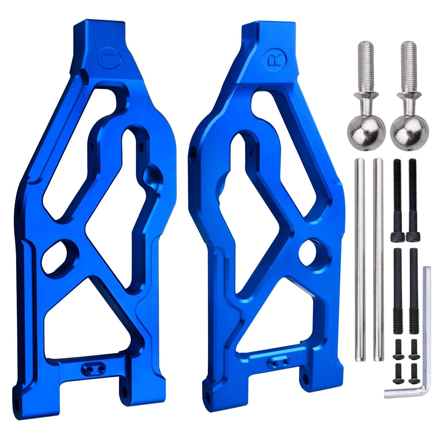 Gohobby Aluminum Front Lower Suspension Arms For Arrma Kraton 8S Blx 1/5 Scale Rc Truck (1 Pair), Replaces Ara330589 (Red)