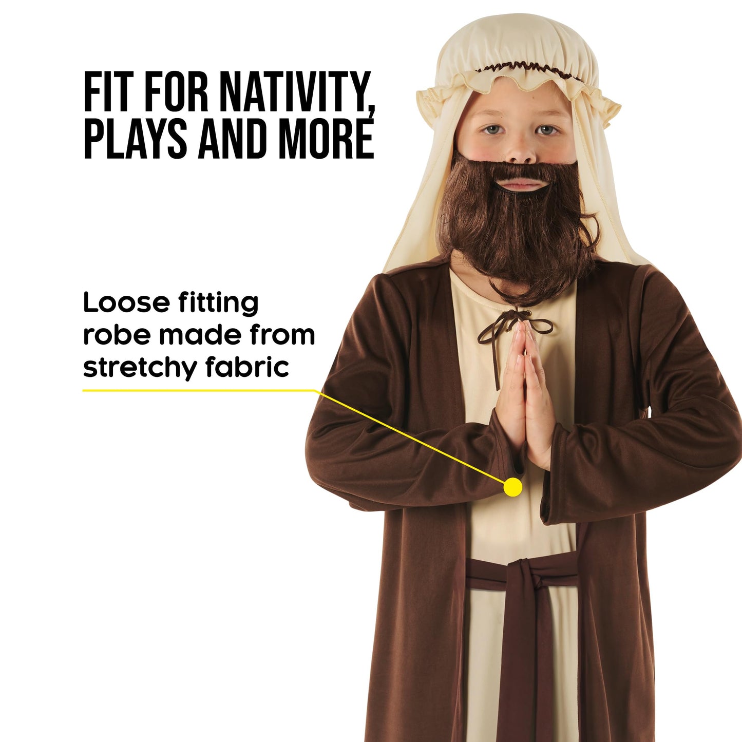 Morph Saint Joseph Costume For Kids, Biblical Costume For Boys, Bible Dress Up Outfit, Religious Role Play, Medium