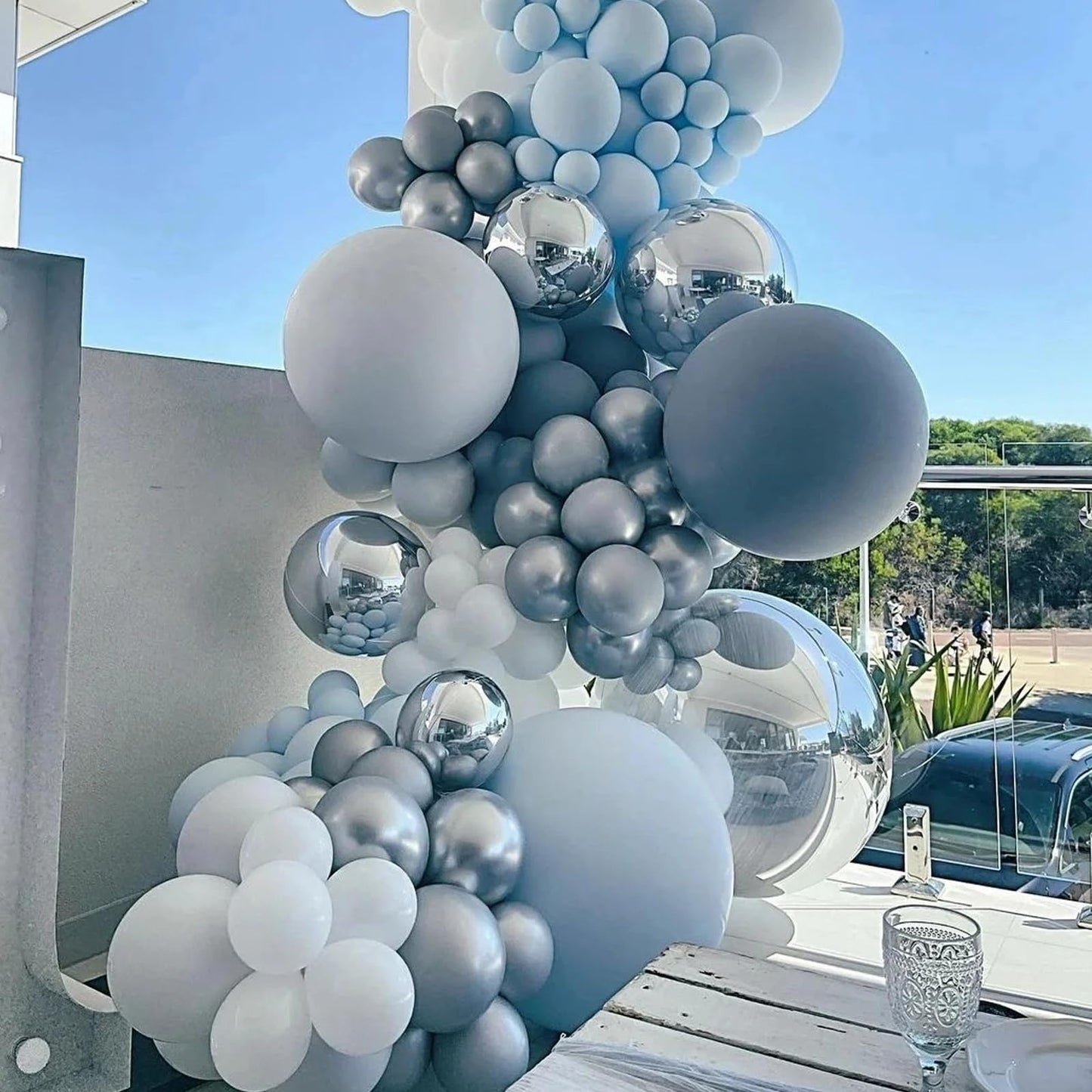 Voircoloria Dusty Blue Balloons, 66Pack 12Inch Slate Blue Latex Party Balloons For Wedding, Birthday, Graduation, Bridal Shower,