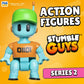 Stumble Guys Series 2 | Articulated Action Figure - 4.5 Collectible Toy | 1-Pack Window Display Box with Hidden Stickers | 4 Unique Characters to Collect (Robot Guy)