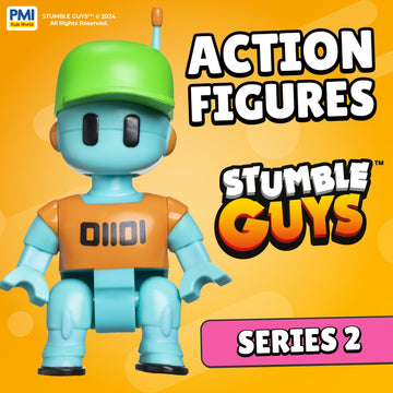 Stumble Guys Series 2 | Articulated Action Figure - 4.5 Collectible Toy | 1-Pack Window Display Box with Hidden Stickers | 4 Unique Characters to Collect (Robot Guy)