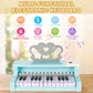 Deao Children'S Piano For Girls, Children'S Musical Piano Keyboard Toys, Electronic Piano Toy With Stool And Microphone, 25 Keys, 22 Songs (Blue)
