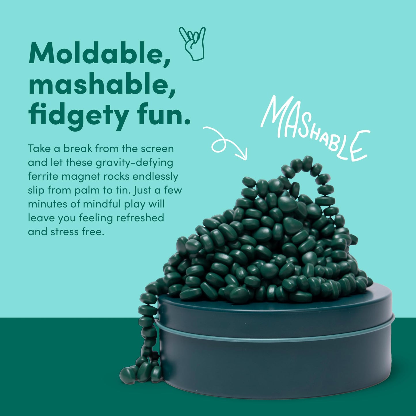 Speks Crags Ferrite Putty, Over 500 Ferrite Stones In A Metal Tin, Seriously Satisfying Fidget Toys For Adults And Desk Toys For