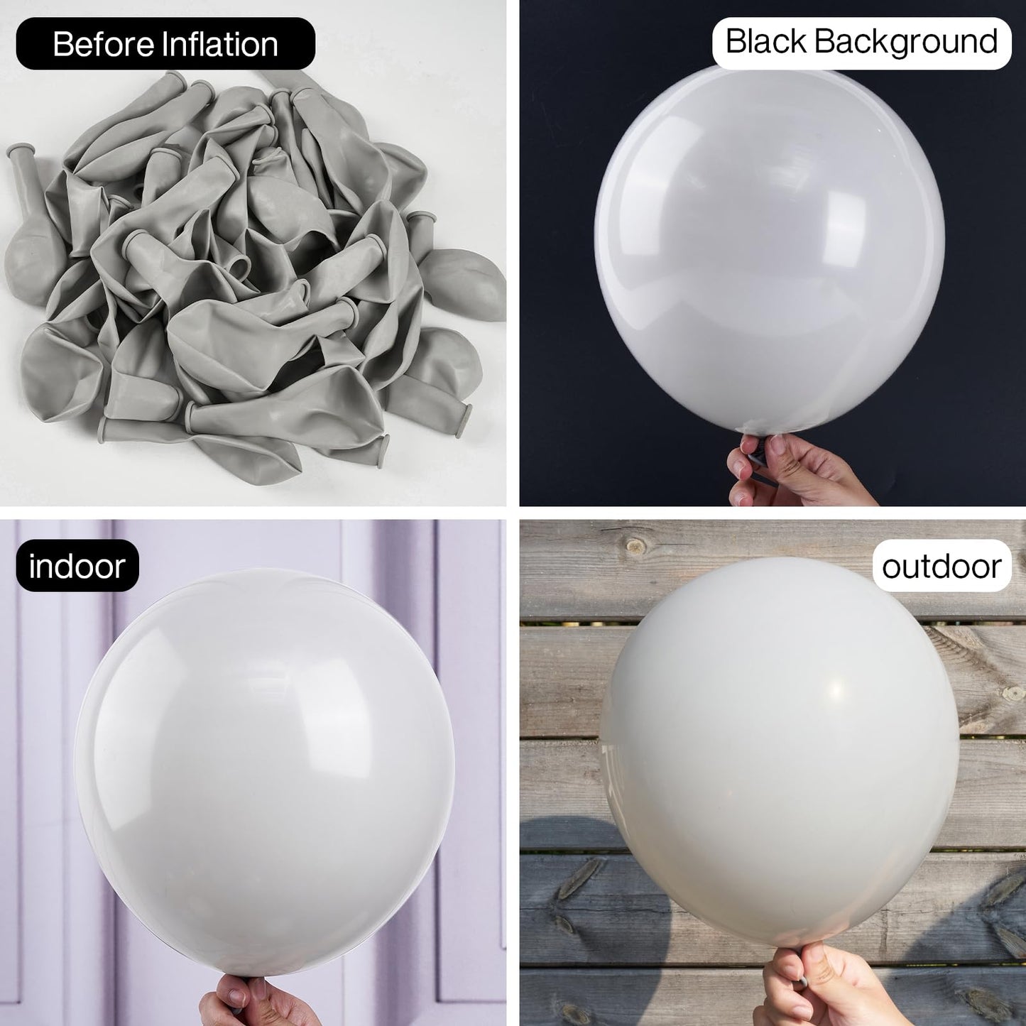 PartyWoo Gray Balloons - 50 pcs 12 Inch Matte Rubber Balloons for Birthday, Wedding & Baby Shower Decorations, Model Y71