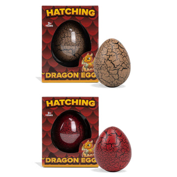 Class Collections Surprise Growing Dragon Hatch Egg Kids Novelty Toy - Pack Of 2, Brown And Red