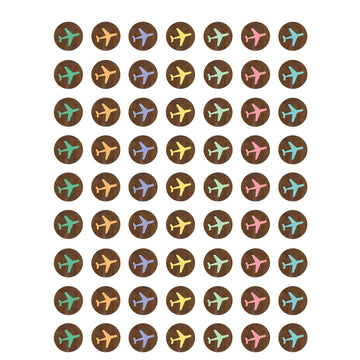 Travel the Map Airplanes Mini Stickers, 378 Per Pack, 12 Packs