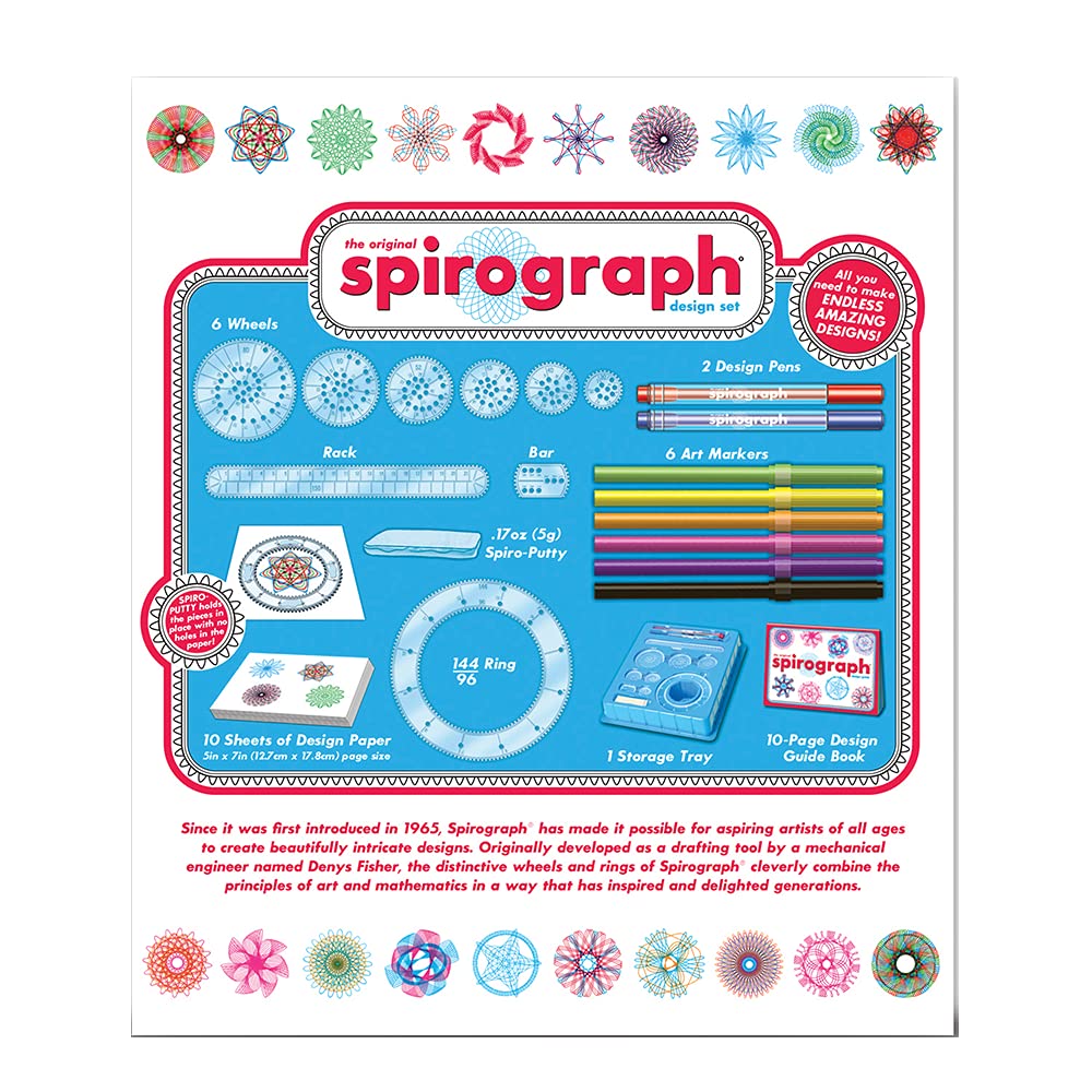 Spirograph Design Set Boxed - Arts and Crafts, Kids Toys, Art Supplies, Craft Supplies, Drawing Kit, Spiral Art, Reproduction of