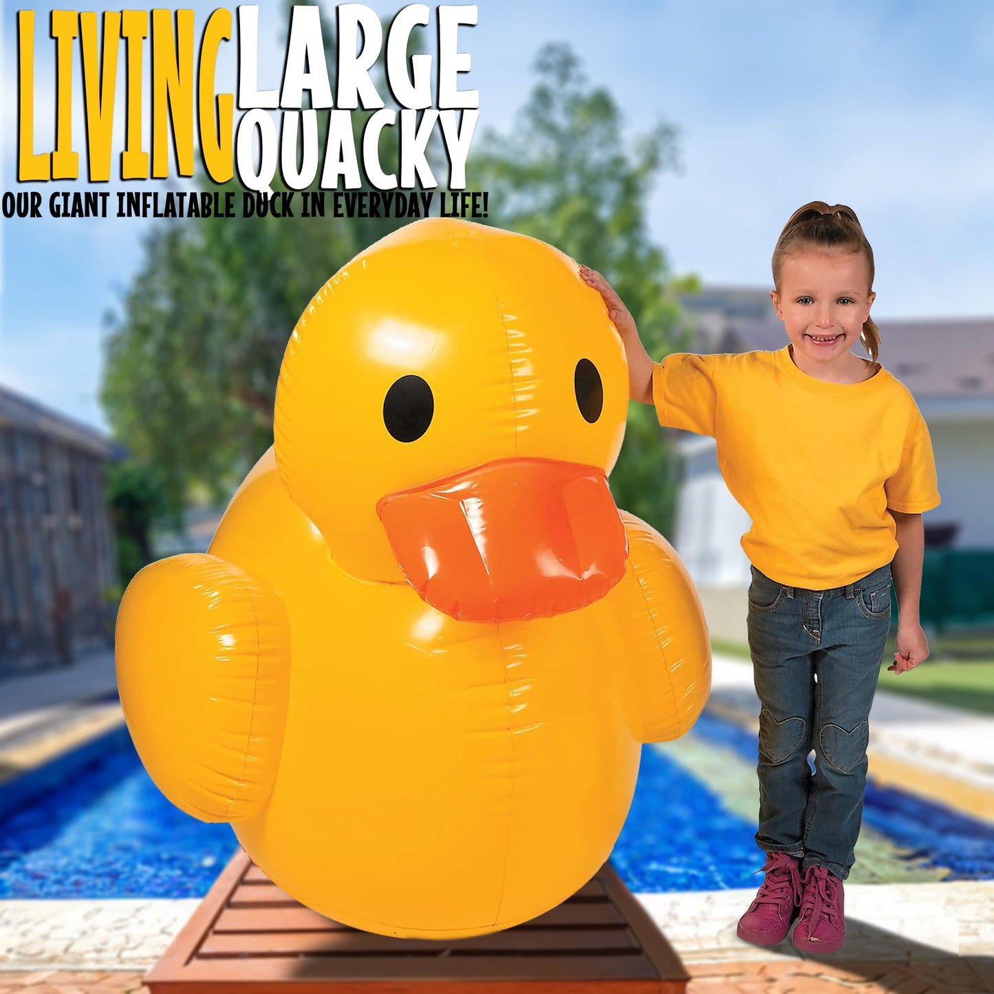 Fun Express Giant Blow Up Duck, Great For Baby Showers, Birthdays And Pool Parties, Nearly 4 Feet Long And Tall