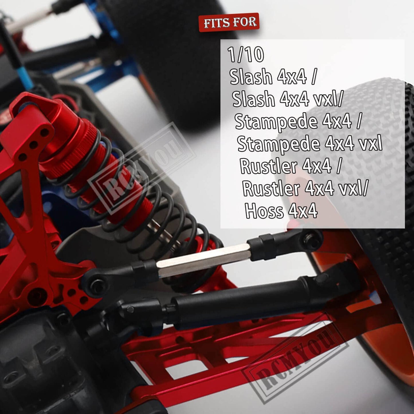RCMYou RC Shocks & Front Rear Suspension Arm Upgrades Part for 1/10 Slash 4x4 VXL,Rustler 4X4 VXL,Stampede 4X4 VXL,Hoss 4X4 VXL,