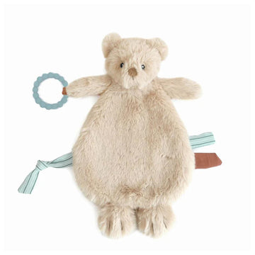 Mon Ami Baldwin Bear Security Blanket With Silicone Teether - 12   , Plush Lovey For Babies, Soothing Sensory Snuggle Toy