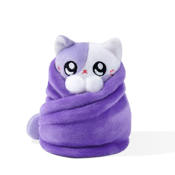 Purritos 7 Inch Plush Cat In Blanket  Boba Tea