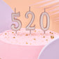 PHD CAKE Rose Gold Birthday Candles - 10-Piece Glitter Numerals 0-9 for Parties, Weddings, Anniversaries