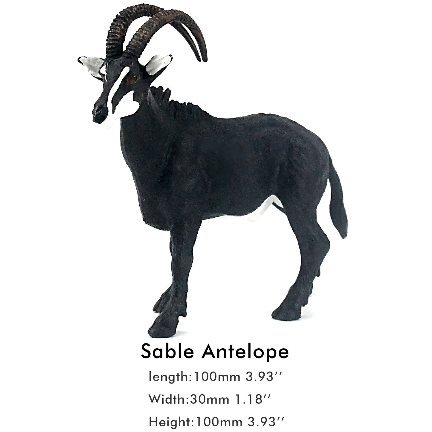 Funshowcase African Jungle Animals Sable Antelope Toy Figure Realistic Plastic Figurine Height 4-Inch