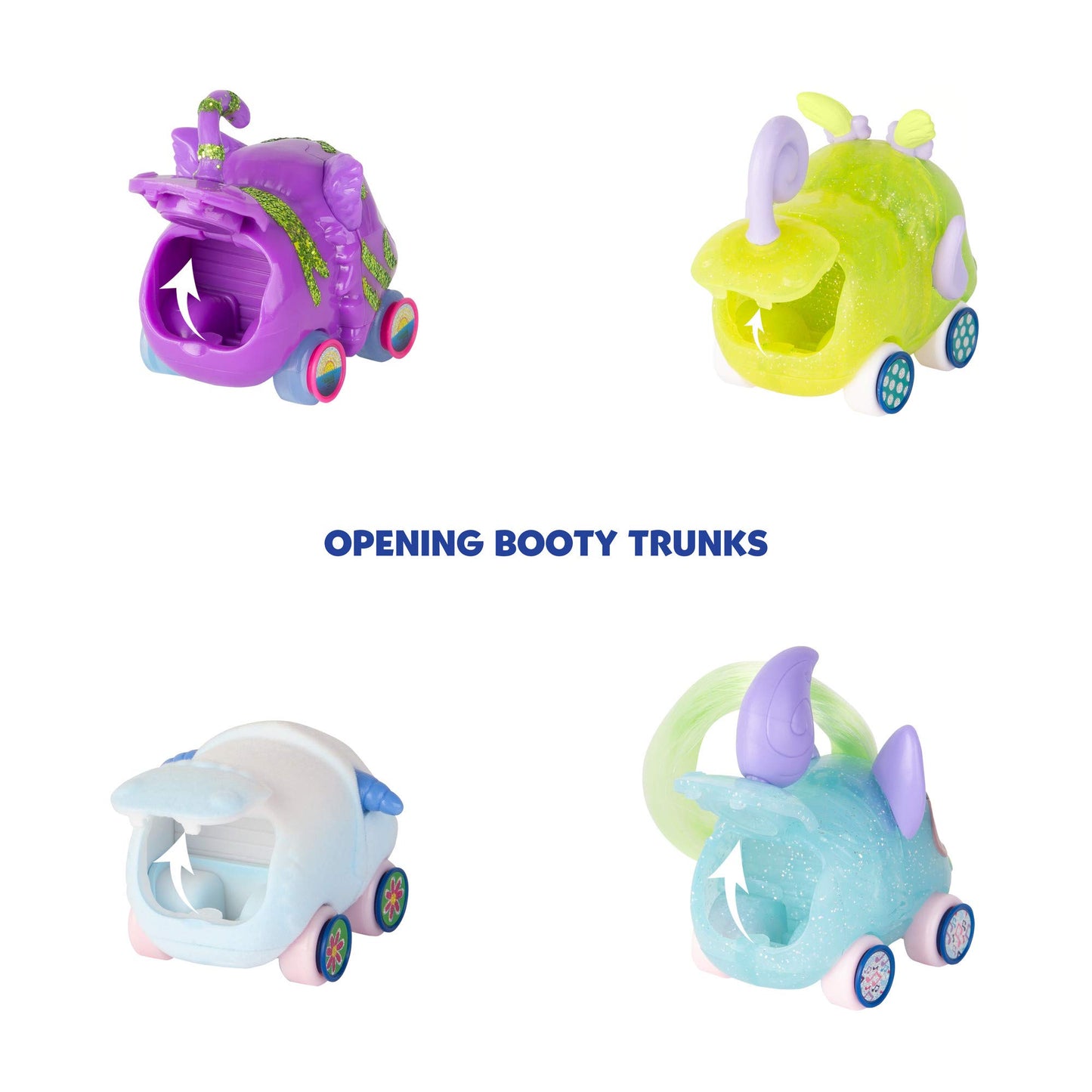 Ritzy Rollerz Toy Cars For Girls With Surprise Charms, 4Ever Friends, Four Cute Cars With Unique Fashion Finishes, 4 Pack