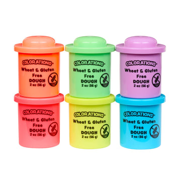 Colorations Wheat & Gluten Free Neon Dough - 6 Colors (2 Oz Each) | Non-Toxic, Play Dough, Bulk Set, Sensory Kit, Party Favors, Classroom Pack