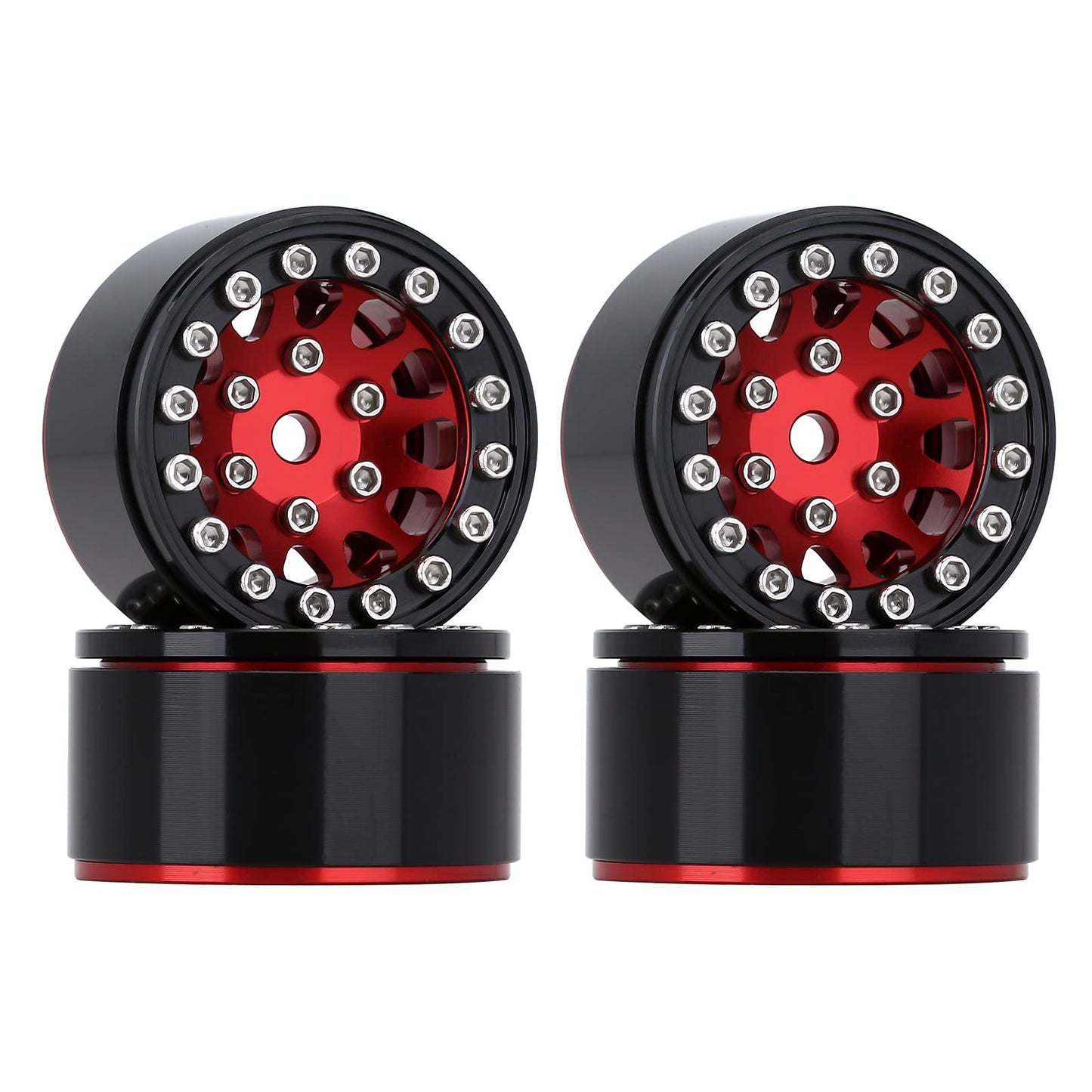 INJORA 1.0 Wheel Rims RC Metal Beadlock Wheels Rims for AX24 1/18 TRX4M All 1/24 Scale Axial SCX24 Deadbolt RC Crawler Car Upgra