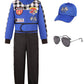 Sizgaroot Kids Race Car Driver Costume Toddler Boys Race Car Driver Halloween Costume (Blue, 5-6 Years)