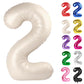 Cream Number 2 Balloon 40 Inch, 2 Balloon Number, 2Nd Birthday Decorations For Baby Girls Boys Toddlers