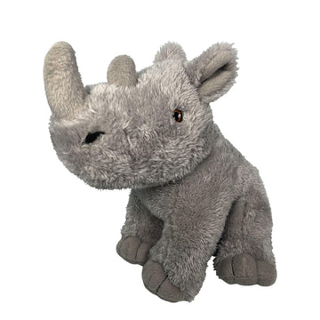 Ecobuddiez - Rhino From Deluxebase. 10-Inch Sustainable Plush Animal From Recycled Materials, Eco-Friendly Soft Stuffed Toy, Chi