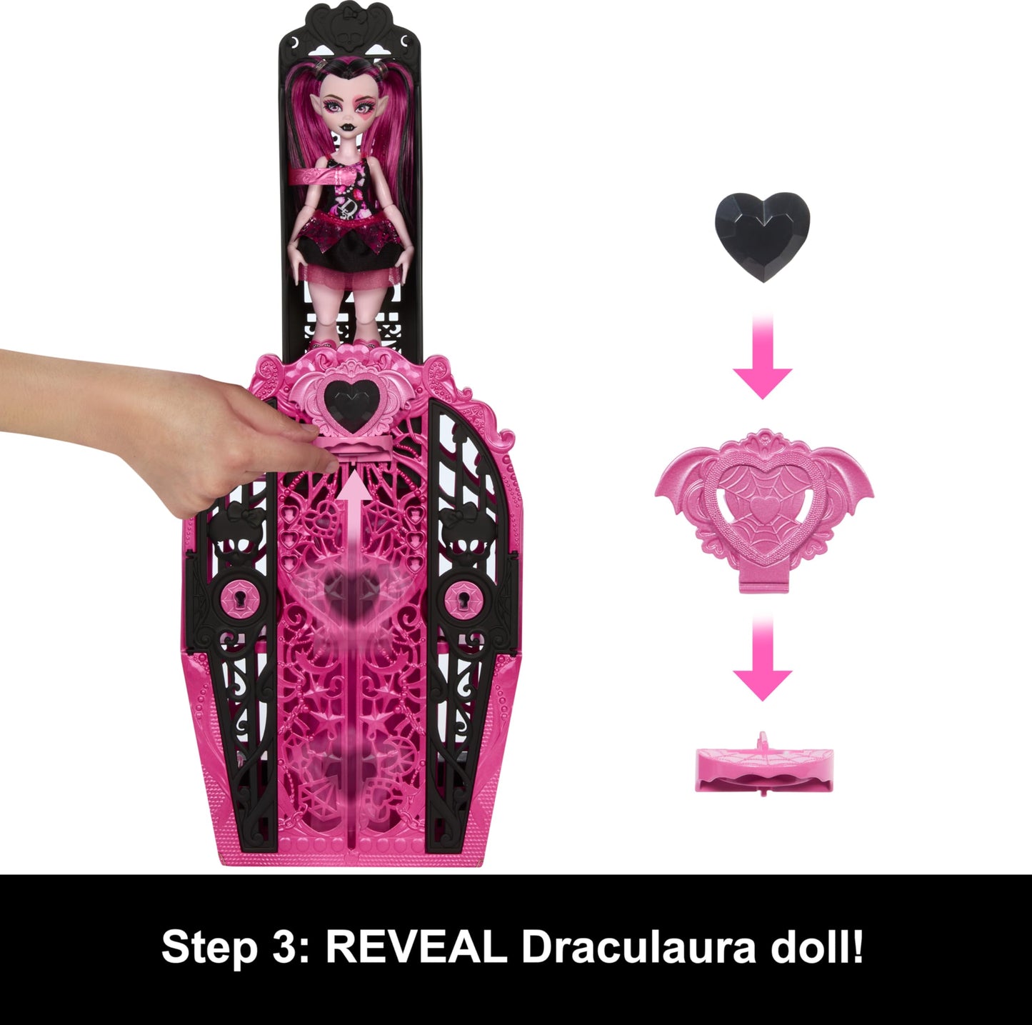Monster High Skulltimate Secrets Doll & Accessories Set, Monster Mysteries Draculaura With Dress-Up Closet & 19+ Surprises Including Clothes