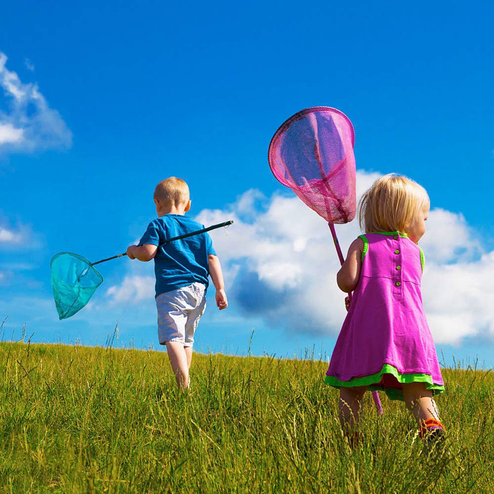 Skrtuan Kids Telescopic Butterfly Fishing Nets Great For Catching Insect Net Perfect Outdoor Tools For Catching Bugs Fish Insect Ladybird, Extendable 34 Inches And Anti Slip Grip (6 Pack)